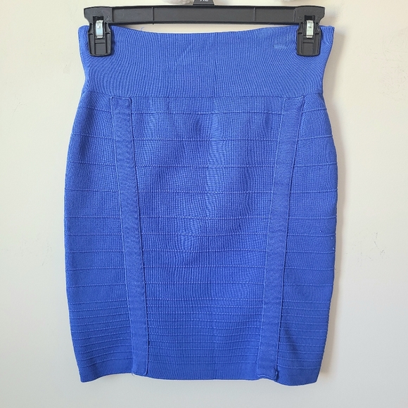 Rock & Republic Blue Bodycon Mini Skirt Size Small - Picture 4 of 8